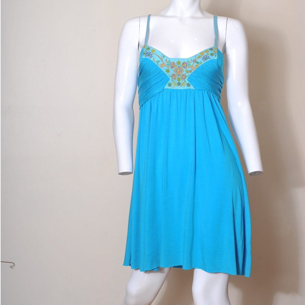 Free People Blue Dress with bow tie size Small S
